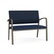 Lesro Newport 2 Seat Tandem Seating Metal Frame No Center Arms, Bronze, RF Blueberry Back, MD Ink Seat NP1501 - alternate 1